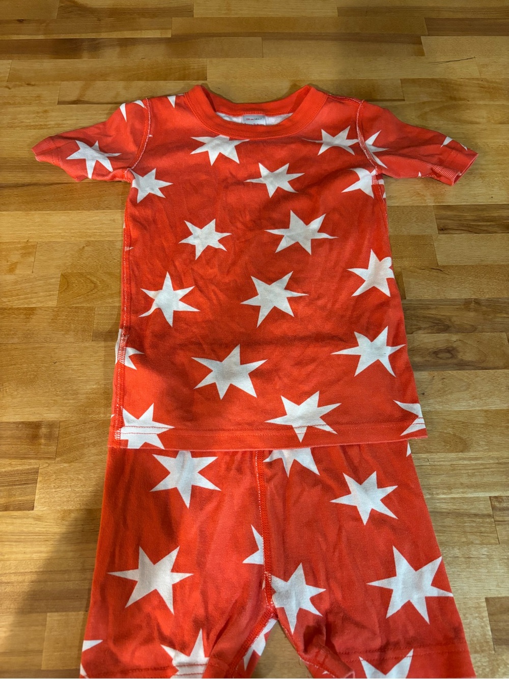 Hanna Andersson Red Star-Print Short Sleeve Pajama Set - 6/7 unisex